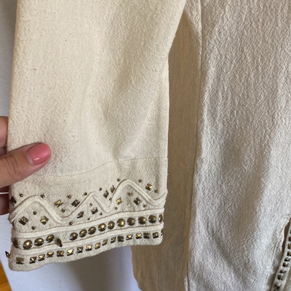 Lucky Brand brass studded linen tunic - Picture 4 of 7